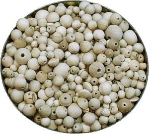 korálky dřevěné přírodní - (NEMOŘENÉ), směs 500 g