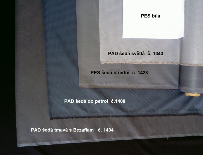 TEXTIL - padákovina - PAD, 2. JAK., 148/150cm, šedá světlá