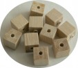korálky dřevěné tříděné - kostka přírodní, 8mm